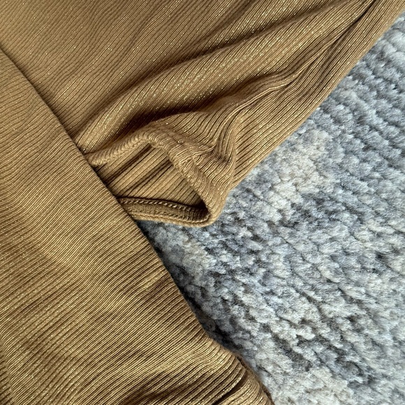 Express Olive-Tan Ribbed Strapless Tube Top - Picture 4 of 5